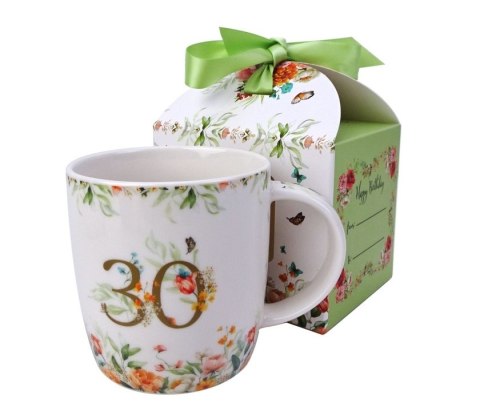 DUO KUBEK URODZINOWY "30" Z KOKARDĄ K.8176