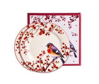 KPL 2 TALERZE DESEROWE CHRISTMAS BIRDS 3 K.9471