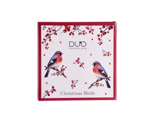 KPL 2 TALERZE DESEROWE CHRISTMAS BIRDS 3 K.9471