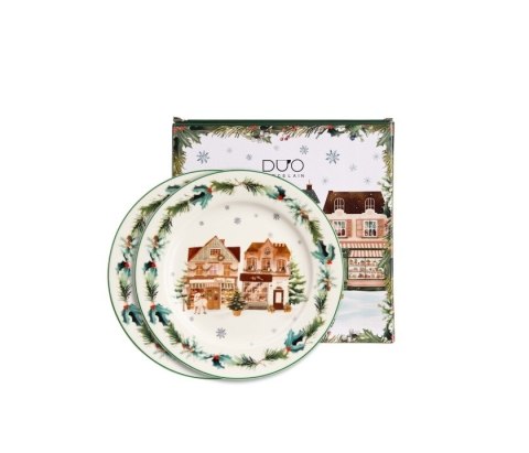 KPL 2 TALERZE DESEROWE CHRISTMAS CITY K.9075