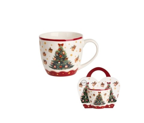 KUBEK 460ML W KOSZYCZKU CHRISTMAS TREE 3 K.9136