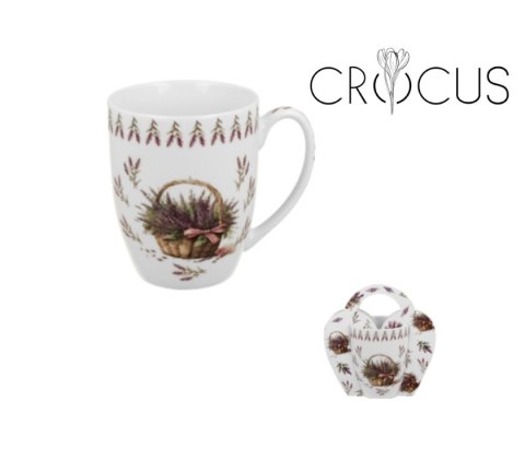 CROCUS KUBEK 350ML KOSZ KWIATÓW LAWENDA K.4421