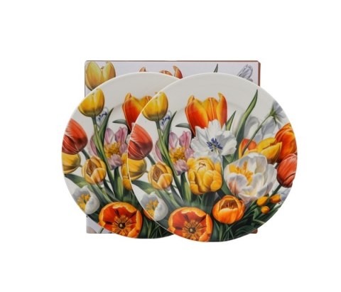 DUO KPL 2 TALERZY DESEROWYCH TULIPANY K.9990
