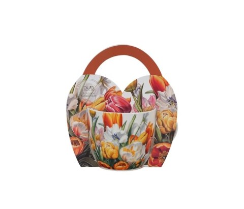 DUO KUBEK 460ML W KOSZYCZKU - TULIPANY K.9983