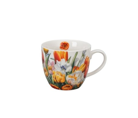 DUO KUBEK 460ML W KOSZYCZKU - TULIPANY K.9983