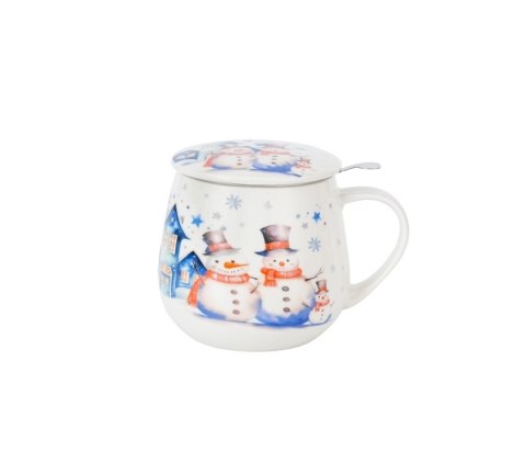 DUO KUBEK BARYŁKA ZAPARZACZ SNOWMAN K.8580