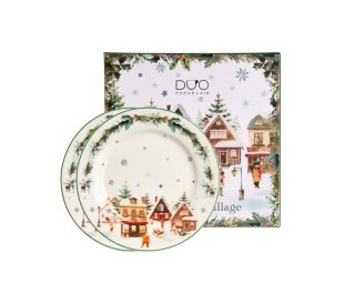 KPL 2 TALERZE DESEROWE CHRISTMAS VILLAGE K.8955