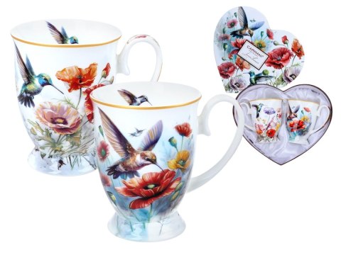 CARM. 840-0208 SERCE - 2 KUBKI KWIATY I KOLIBRY