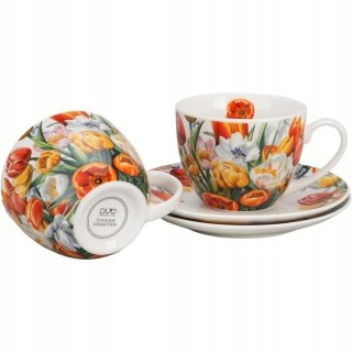 DUO KPL 2 FILIŻANKI ZE SPODKAMI TULIPANY K.0002