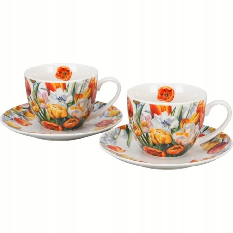 DUO KPL 2 FILIŻANKI ZE SPODKAMI TULIPANY K.0002