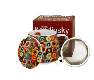 DUO KUBEK BARYŁKA ZAPARZACZ KANDINSKY SQUARES 0140