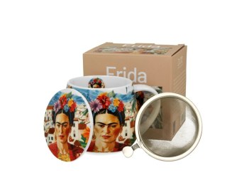 DUO KUBEK BARYŁKA ZAPARZACZ MEXICAN ART RED 0478