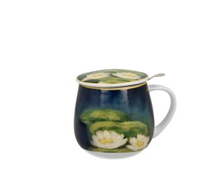 DUO KUBEK BARYŁKA ZAPARZACZ MONET NENUFARS K.0324