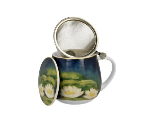 DUO KUBEK BARYŁKA ZAPARZACZ MONET NENUFARS K.0324