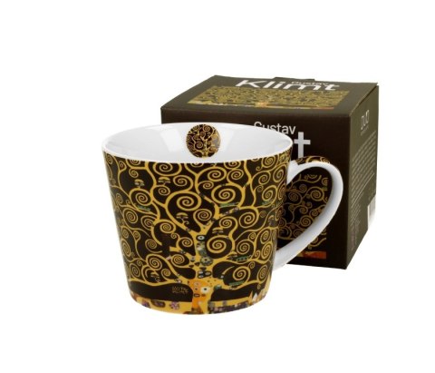 DUO KUBEK PROSTY KLIMT TREE OF LIFE BROWN K.7126