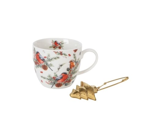 KUBEK 460ML Z ZAPARZACZEM CHRISTMAS BIRDS 1 K.7958