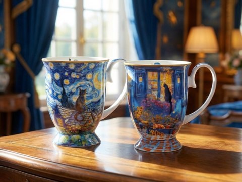 CARM. 830-0315 SERCE - 2 KUBKI VAN GOGH KOTY