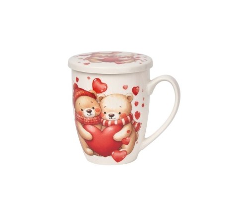 DUO KUBEK Z ZAPARZACZEM MISIE Z SERCAMI K.4703