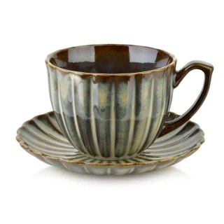 MX HTPT5691 EVIE GREEN FILIŻANKA ZE SPODKIEM 300ML