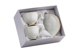MP 167-4235 KPL 2 FILIŻANEK ZE SPODKAMI BONE CHINA