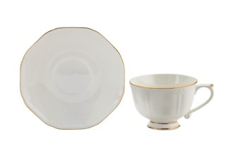 MP 167-4235 KPL 2 FILIŻANEK ZE SPODKAMI BONE CHINA
