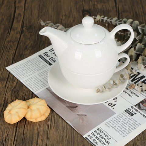 T. CR5-B CZAJNIK Z FILIŻANKĄ TEA FOR ONE BIAŁY