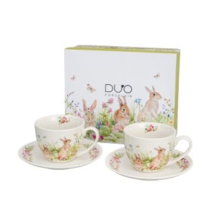 DUO KPL 2 FILIŻANKI SPODKI WIOSENNA SIELANKA 7193