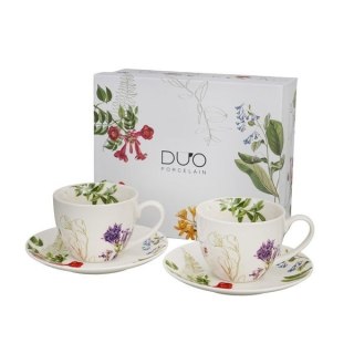 DUO KPL 2 FILIŻANKI ZE SPODKAMI BARWY NATURY 6981