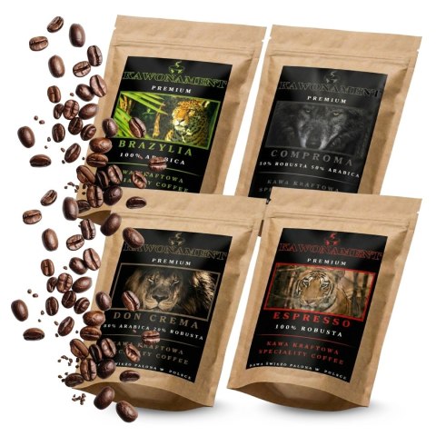 KAWONAMENT KAWA 4X100G (cztery różne kawy 100g)