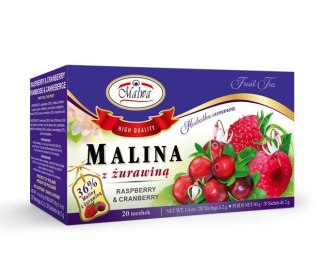 MALWA HERBATA SOK MALINA Z ŻURAWINĄ 20TB