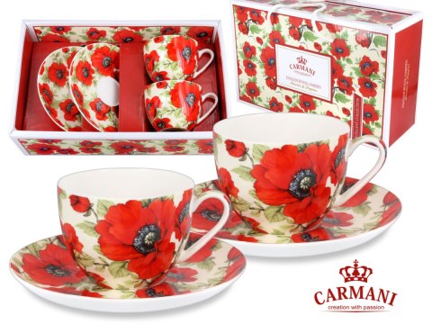 CARMANI KPL 2 FILIŻANEK ZE SPODKAMI MAKI 840-1026