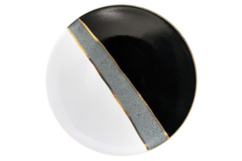 MIER. 1 SZTUKA TALERZ DESER 16 CM CZARNO-BIAŁE ZŁ
