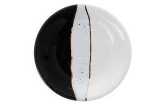 MIER. 1 SZTUKA TALERZ DESER 16 CM CZARNO-BIAŁE ZŁ