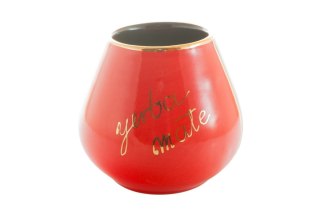 MIER. KUBEK ŚREDNI DO YERBA MATE CZERWONO-CZARNY
