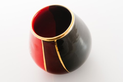 MIER. KUBEK ŚREDNI DO YERBA MATE CZERWONO-CZARNY