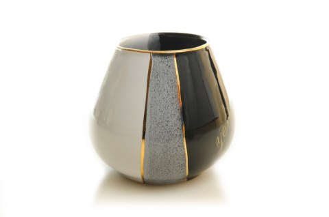 MIER. KUBEK ŚREDNI DO YERBA MATE BIAŁO-CZARNY