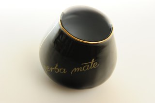 MIER. KUBEK ŚREDNI DO YERBA MATE BIAŁO-CZARNY