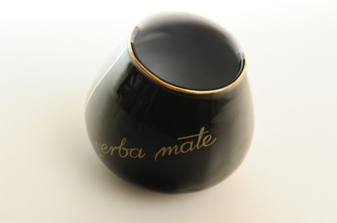 MIER. KUBEK ŚREDNI DO YERBA MATE BIAŁO-CZARNY