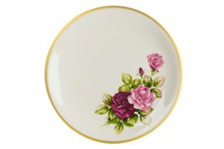 MIER. 1 SZTUKA TALERZ DESER 19 CM Z RANTEM RÓŻE