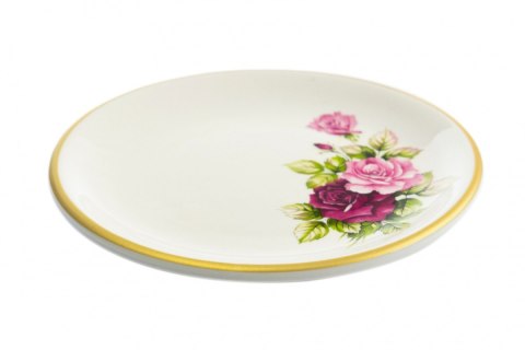 MIER. 1 SZTUKA TALERZ DESER 19 CM Z RANTEM RÓŻE