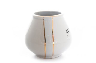 MIER. KUBEK ŚREDNI DO YERBA MATE BIAŁO-POPIELATY