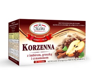 MALWA KORZENNA Z IMBIREM, GRUSZKĄ I CYNAM. 20TB