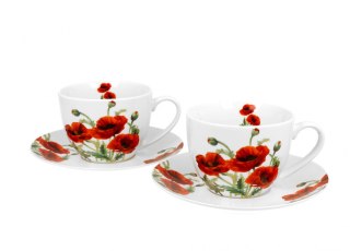 KPL 2 FILIŻANKI SPOD. 280ML CLASSIC POPPIES K.6788