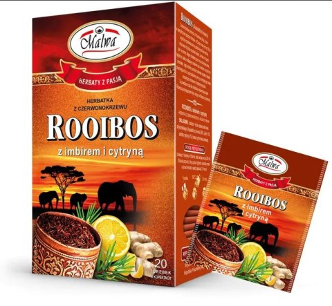 MALWA ROOIBOS Z IMBIREM I CYTRYNĄ 20TB x 2g