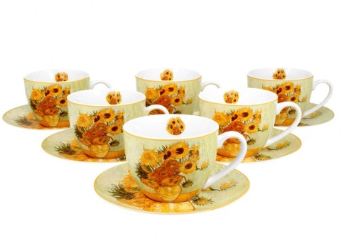 KPL 6 FILIŻANEK ZE SPOD. VAN GOGH SUNFLOWERS 8003