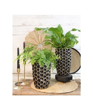 33768 DENTED WAZON BLACK GOLD 15x20cm