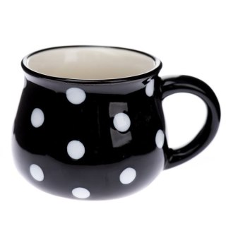 DS KK207 KUBEK ESPRESSO CZARNY BIAŁE KROPKI