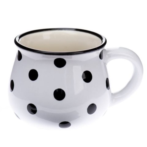DS KK208 KUBEK ESPRESSO BIAŁY CZARNE KROPKI