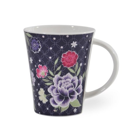 AX 444-087 KUBEK 360ML GRANATOWY W KWIATY