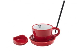 FIRST TEA FILIŻANKA ZE SPOD. MIESZ.CZERWONA K.0520